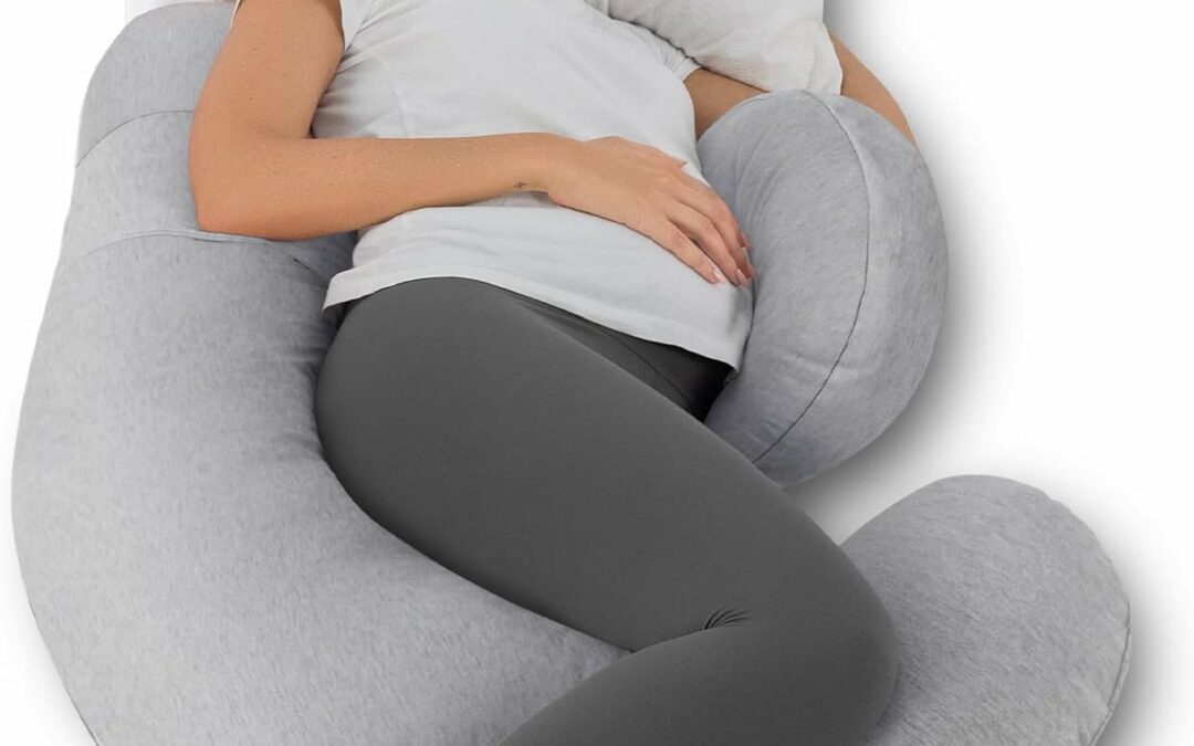 QUEEN ROSE Pregnancy Pillows, Cooling Body Pillow for Pregnancy Sleeping, F Shaped Maternity Pillow for Pregnant Women, Back & Belly Support, Pregnancy Must Haves, Grey