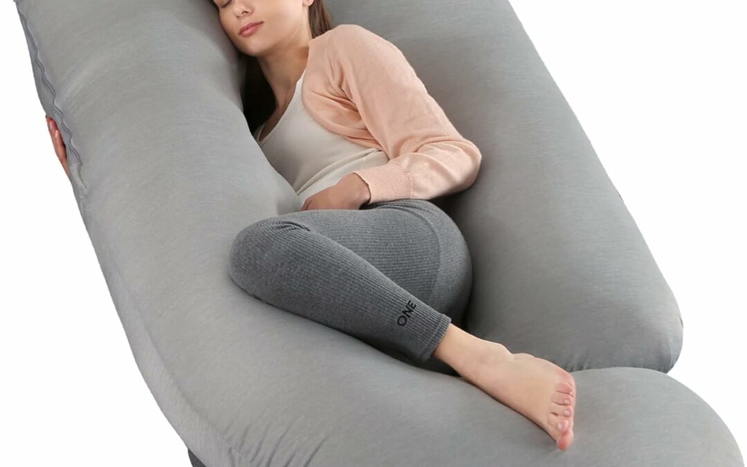 Elover Pregnancy Pillows,U-Shape Full Body Pillow Cooling Cover Dark Grey Pregnancy Pillows for Sleeping Body Pillows for Adults,Maternity Pillow (Cooling Material,Haze Grey)