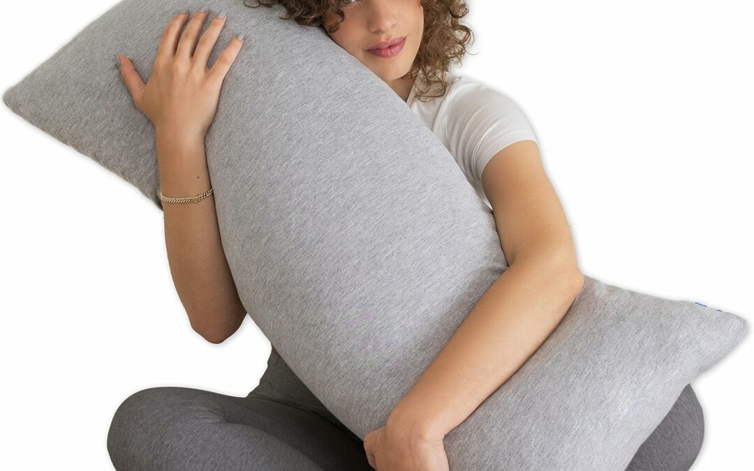 Pharmedoc Body Pillow, Pregnancy Pillow, Side Sleeper Pillow, Body Pillow for Adults, Memory Foam Pillow, Grey