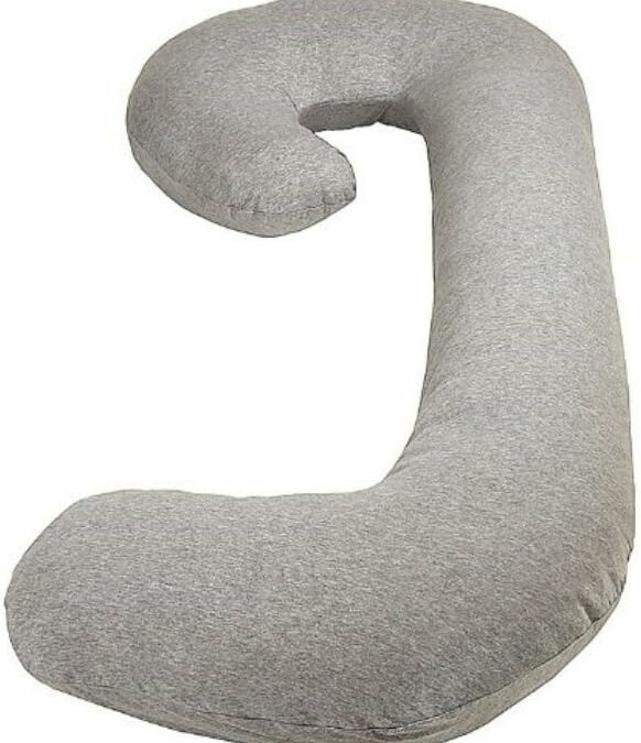 Leachco Snoogle Chic Jersey Total Body Pillow – Heather Gray, 1 Count (Pack of 1)