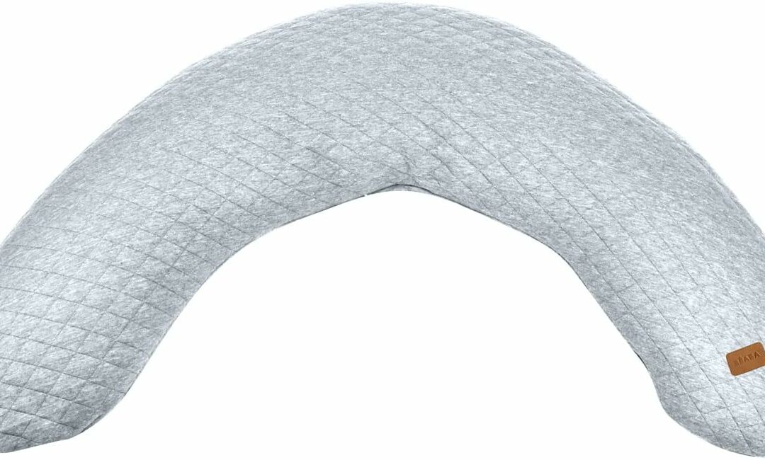 Beaba Big Flopsy Pregnancy Pillow, Maternity Pillow, Nursing Pillow, Breastfeeding Essentials, Support Body Pillow, Pregnancy Must Haves, Heather Grey