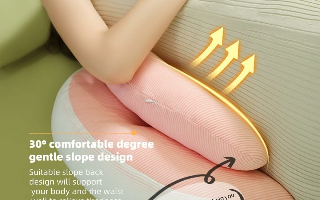 Pregnancy Pillow, Portable Adjustable Side Pillow,High resiliency fillment, Support body,back,waist,releasing pressure for maternity,neccesary for pregnant women, Small-pink, BJN0503