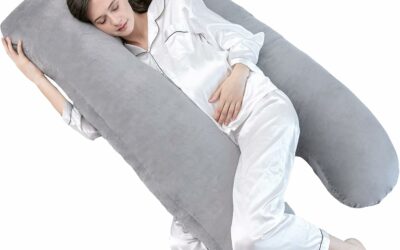 DOWNCOOL Pregnancy Pillows with Velvet Cover, U Shaped Full Maternity Body Pillow for Sleeping, Support for Back, HIPS, Legs, Belly for Pregnant Women (Dark Grey, 55 x 28 inches)