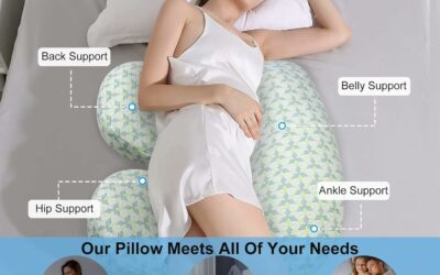 Coldew Pregnancy Pillows for Sleeping, Maternity Pillow for Pregnant Women, Soft Pregnancy Body Pillow with Detachable and Adjustable Pillow Cover – Support for Belly, Back, Legs (Golden, Large)