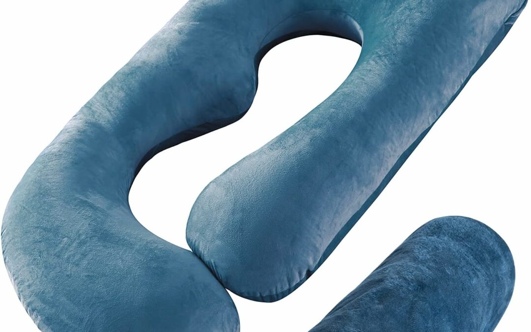 SLIGUY Pregnancy Pillow Cover G Shaped, 57-Inch Replacement Pillowcase, Used for Maternity Pillows, 100% Velvet, Double Zipper Stretch Fabric, Super Soft, Universal Type, (G Blue)