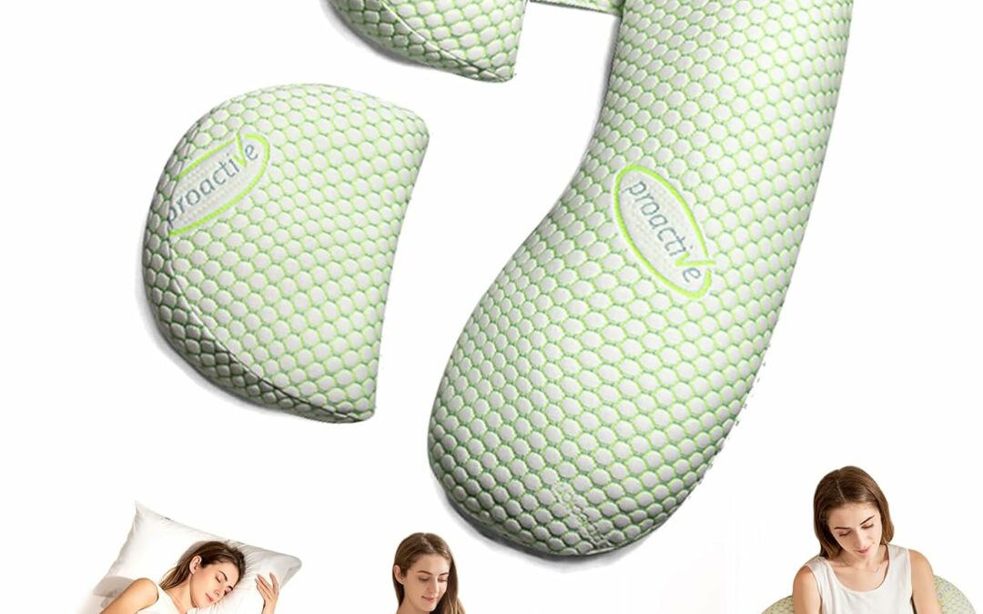 Pregnancy Pillow – Maternity Pillow with Adjustable and Removable Cooling Cover, Pregnancy Pillows for Sleeping – Support for Back, Legs, and Belly of Pregnant Women (Green)