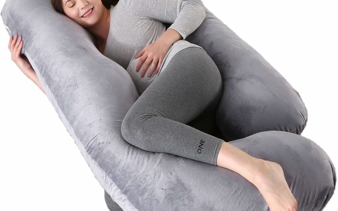 Pregnancy Pillows for Sleeping, U Shaped Full Body Maternity Pillow with Removable Cover – Support for Back, Legs, Belly, HIPS for Pregnant Women, 57 Inch Pregnancy Pillow for Women, Grey