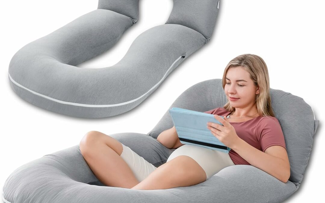 INSEN Pregnancy Pillows, Detachable Body Pillow for Sleeping, Nurse & Relax, Multi-Use Pregnancy Pillows for Pregnant Women, Cooling Tencel-Grey