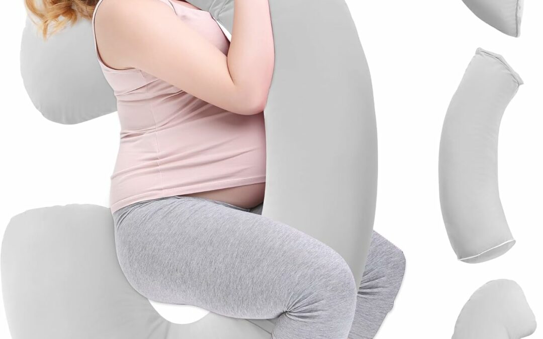 MABOZOO C-Shaped Pregnancy Pillow, Full Body Pillow for Maternity Support, Detachable and Adjustable Cooling Nursing Pillow for Breast Feeding,Pregnant Women