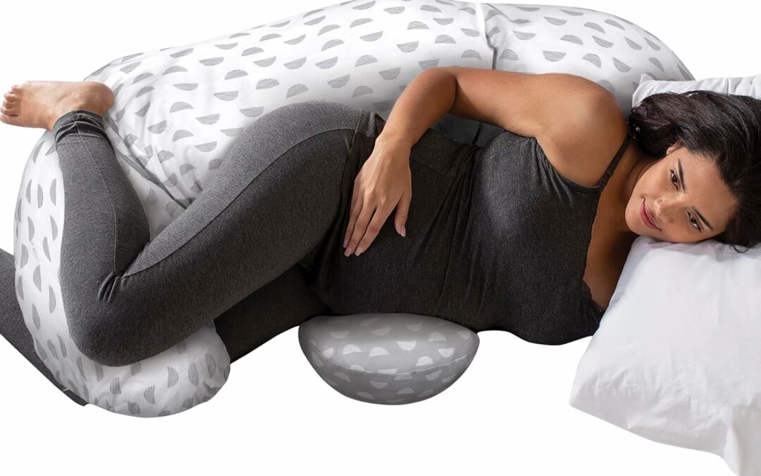 Boppy Full Body Side Sleeper Pillow, Mirage White and Gray, Versatile All-Around Body Comfort for Pregnancy and Postpartum, Flex-Support Technology for Sleeping and Sitting