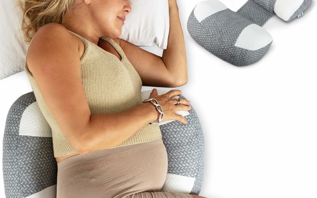 Serene Haven Pregnancy Pillow for Reducing Pregnancy Fatigue – W-Shaped Pregnancy Pillows for Sleeping with Adjustable Strap – 5.5″x10″x16″ Maternity Pillow for Pregnant Women with Detachable Cover